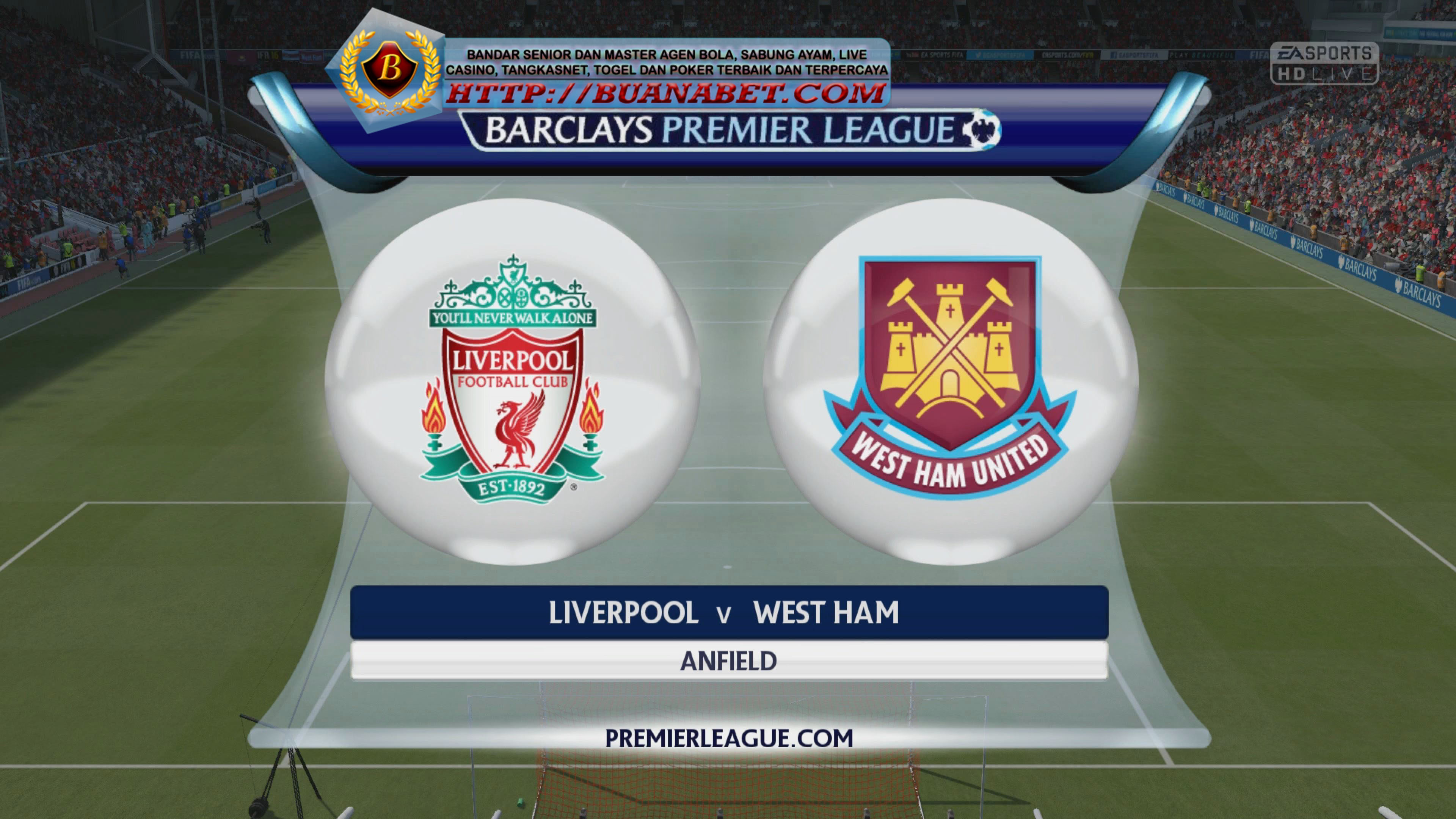 Prediksi Pertandingan Liverpool vs West Ham 11 Des 2016